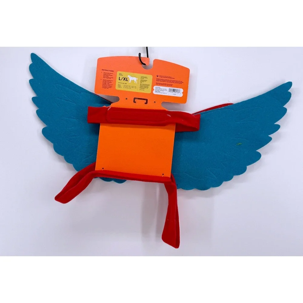 Boots & Barkley Pet Costume Wings Parrot Macaw Bird Red Blue L/XL NEW